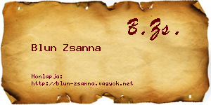 Blun Zsanna névjegykártya
